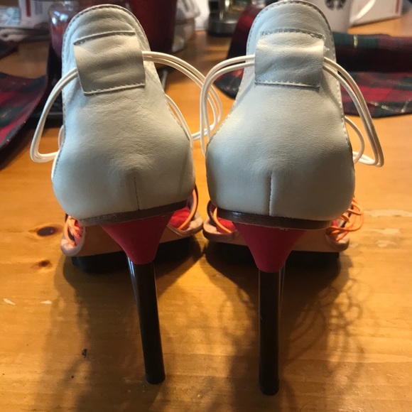 Y-3 heels by Yohji Yamamoto. Red/Beige/Peep toe - Picture 4 of 8